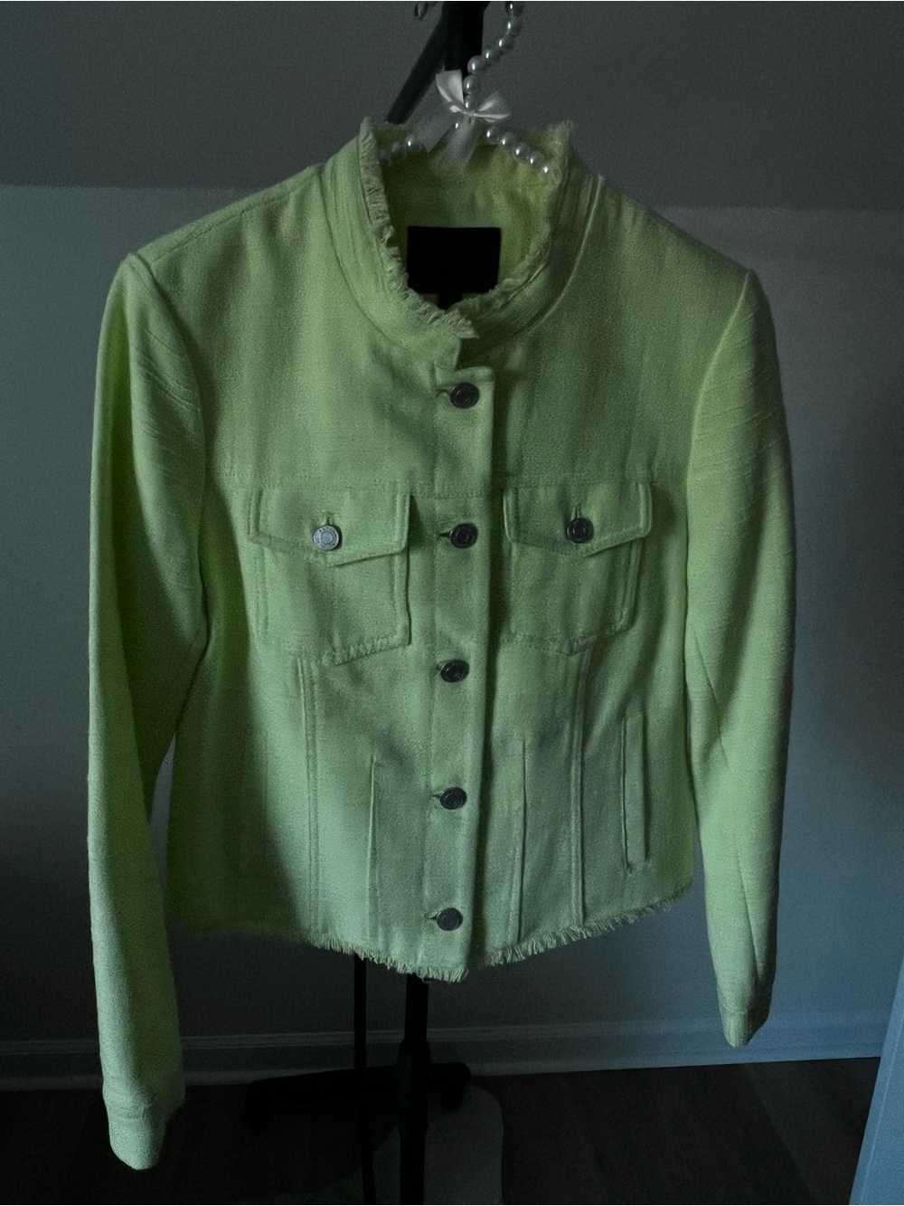 Banana Republic Lime Green Button-Front Jean Jacket